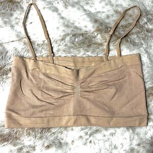 EUC Anthropologie bandeau bra with adjustable/removable straps, size large, nude